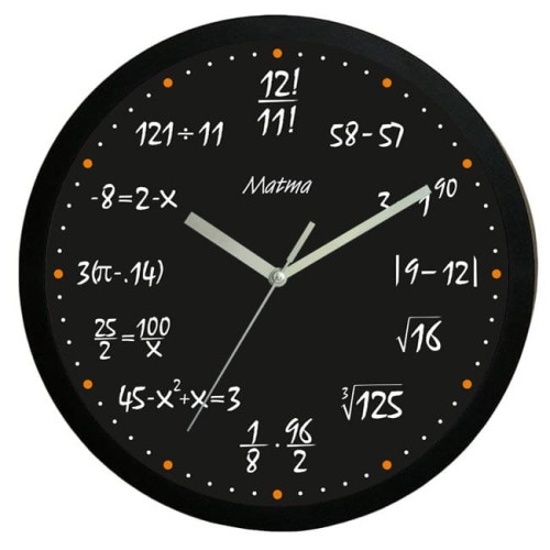 Zegar matematyczny czarny