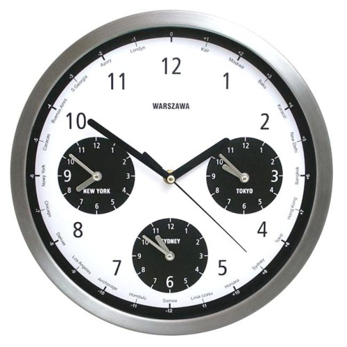 Stalowy zegar cztery czasy