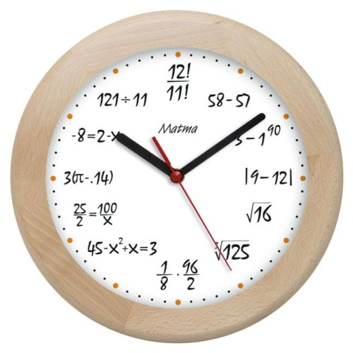 matematyk  zegar drewniany jesion
