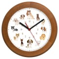 Zegar drewniany zwierzęta jasny dąb