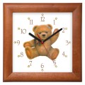 Zegar drewniany miś calvados