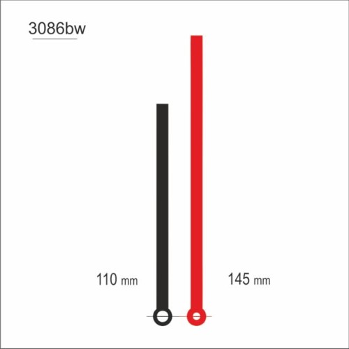 czarno-czerwone wskazówki do zegara