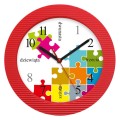 Zegar ścienny puzzle czerwony