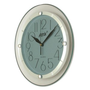 Zegar ścienny z metalowym pierścieniem