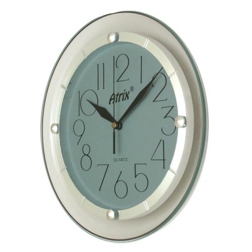 Zegar transparentny z metalowym pierścieniem