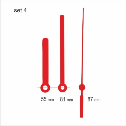 komplet wskazówek w kolorze czerwonym