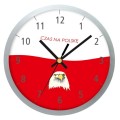 Zegar polska flaga ze srebrną ramką