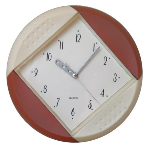 zegar z brązową ramką