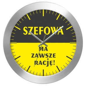Zegar aluminiowy Racja Szefowej
