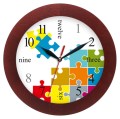 zegar drewniany puzzle mahoń