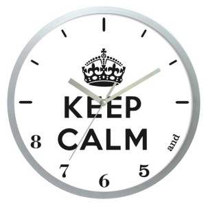 Zegar ścienny solid keep calm /srebrny