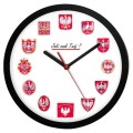 Polskie orły zegar z czarną ramką