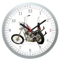 Zegar motocykl srebrny