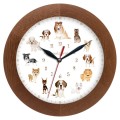 Zegar drewniany zwierzęta ciemny dąb