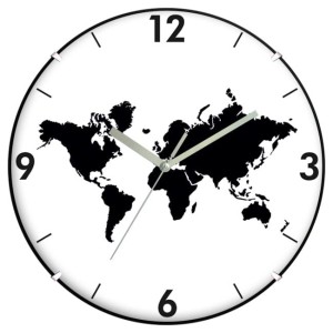 Zegar convex mapa świata