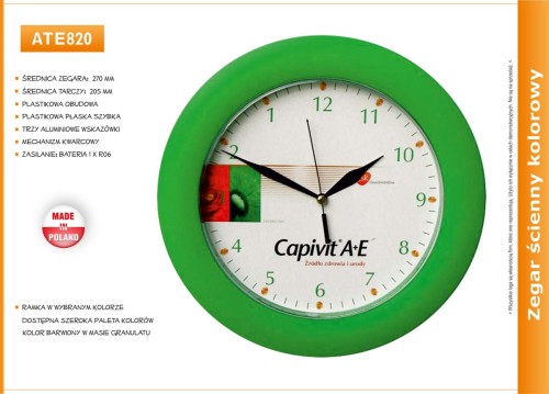 Zegar reklamowy z szeroką ramką