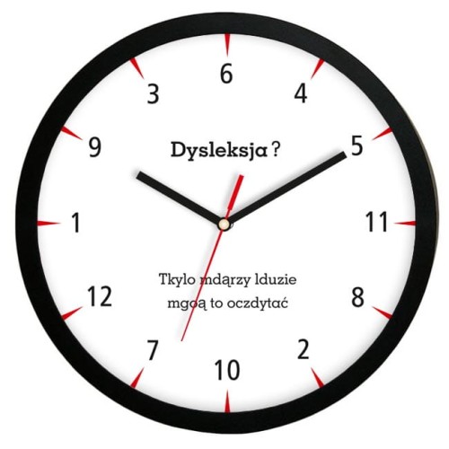 Zegar dla dyslektyka z czarną ramką