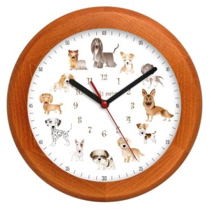 Zegar drewniany rondo pieski świat #1