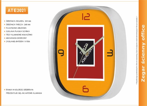 zegar reklamowy kwadrat