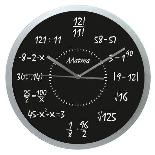 Zegar matematyk ze srebrną ramką